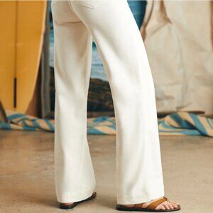 FAHERTY - Stretch Terry Harbor Pant - Egret/White